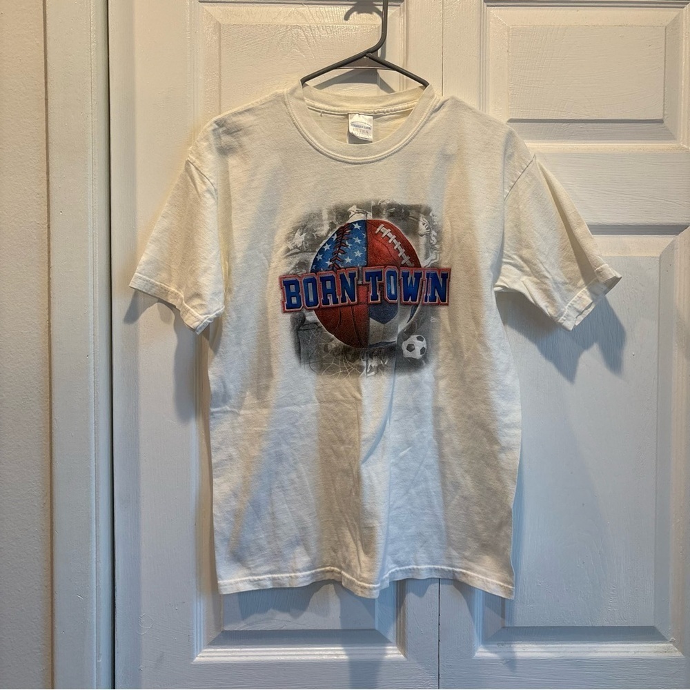 Vintage 100% Cotton Sports T-Shirt - Size Youth XL